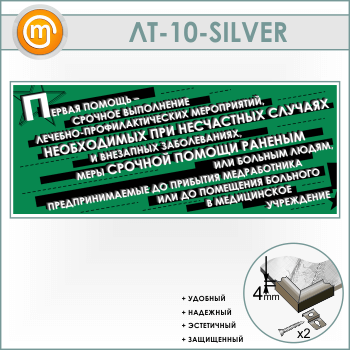 Лозунг «Первая помощь - срочное выполнение...» (LT-10-SILVER)